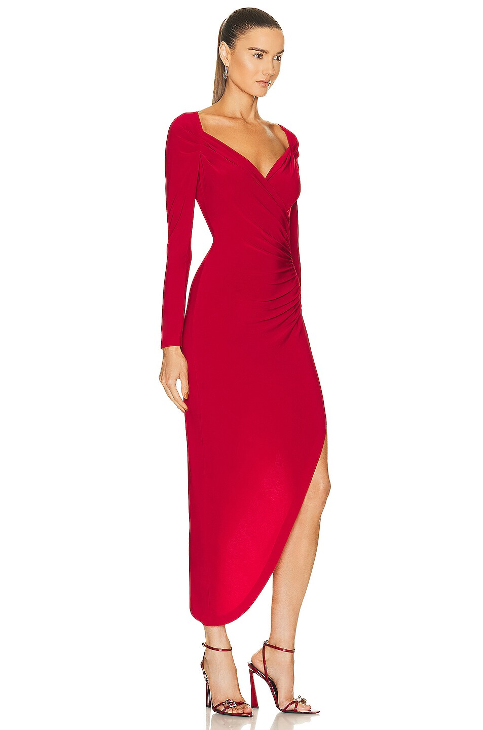 Norma Kamali OFF SHOULDER SWEETHEART SIDE DRAPE GOWN - Jersey Dress - Black