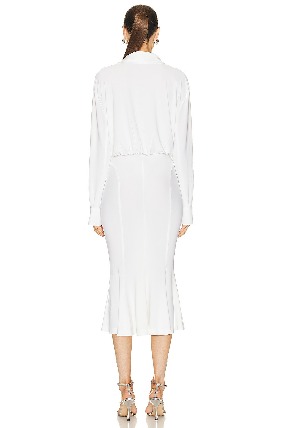 Norma Kamali NK Shirt Dress - Shirred Skirt Boyfriend