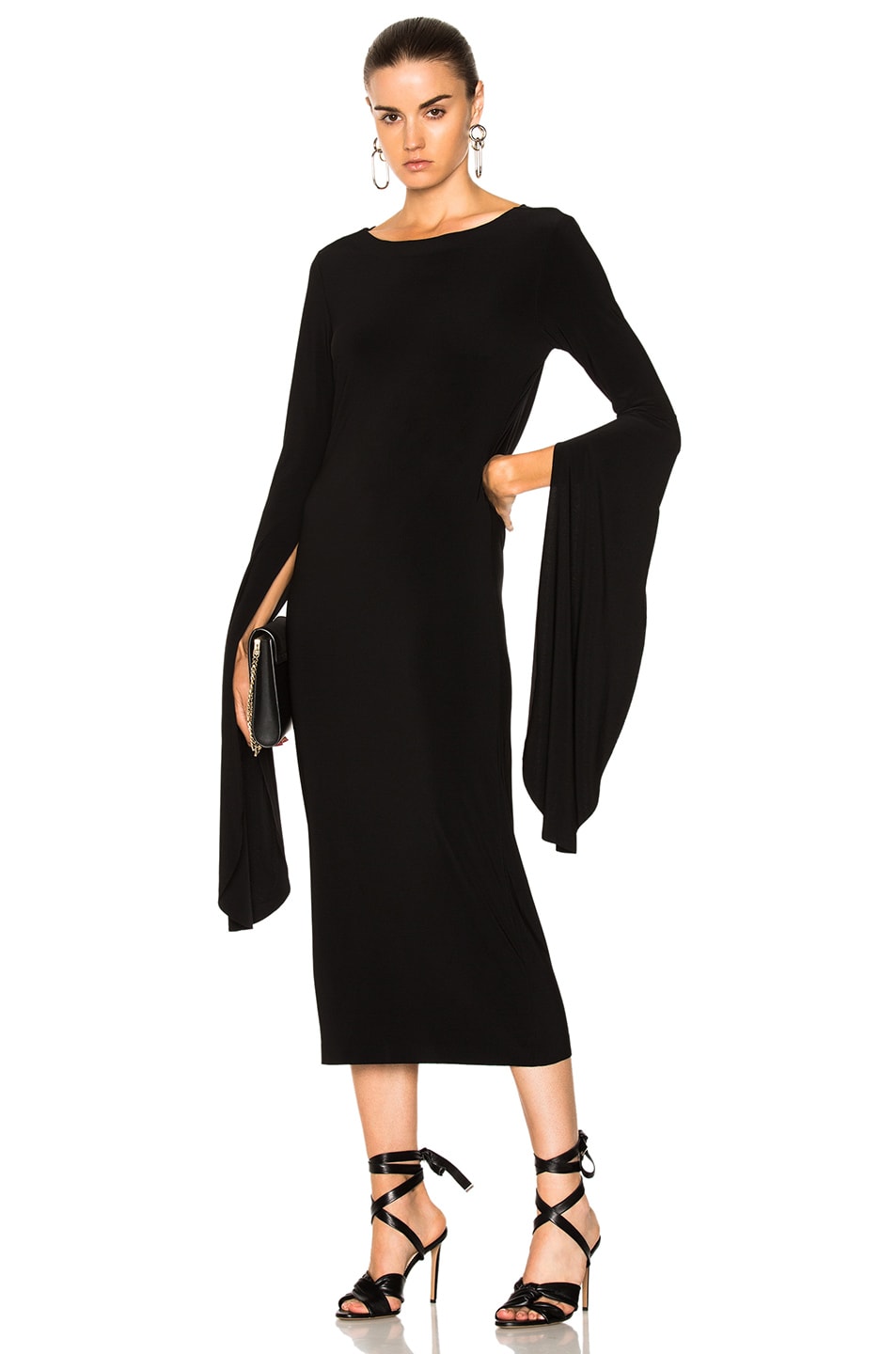 Image 1 of Norma Kamali Draped Low Back Dress in Black
