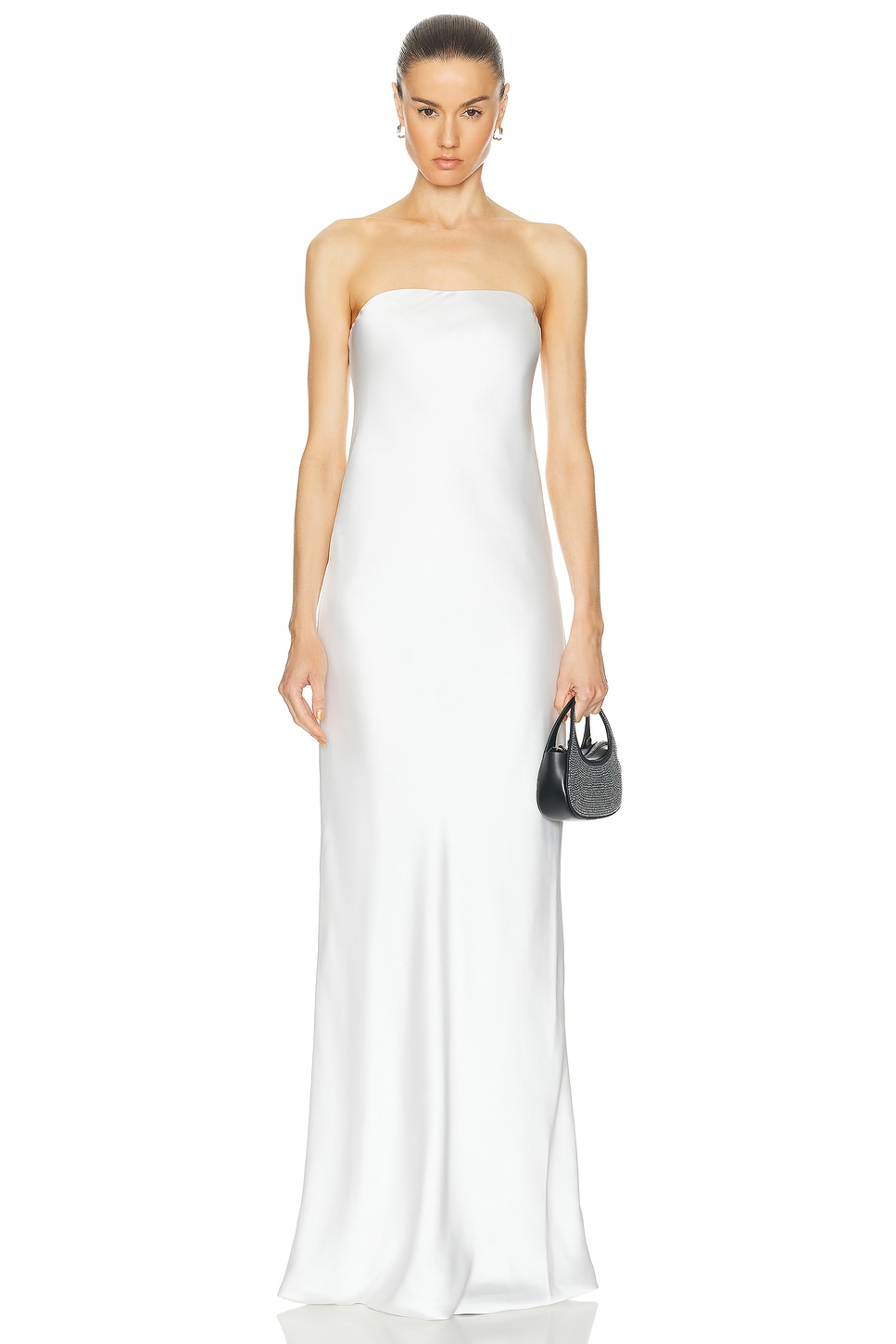 Image 1 of Norma Kamali Bias Strapless Gown in Snow White