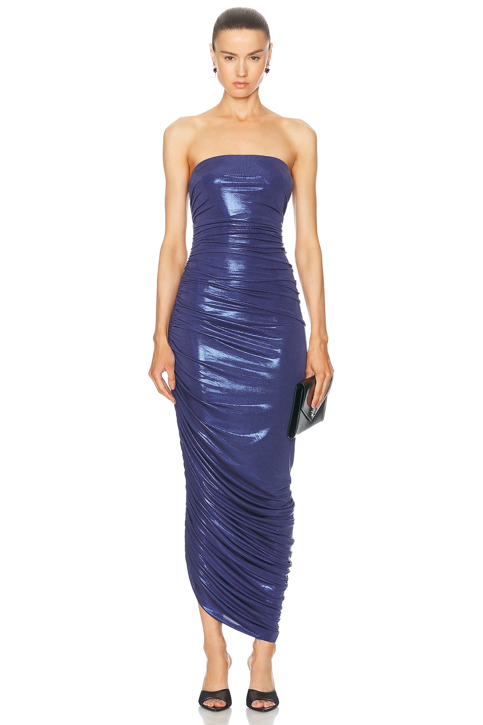 Image 1 of Norma Kamali Strapless Diana Gown in Military Blue