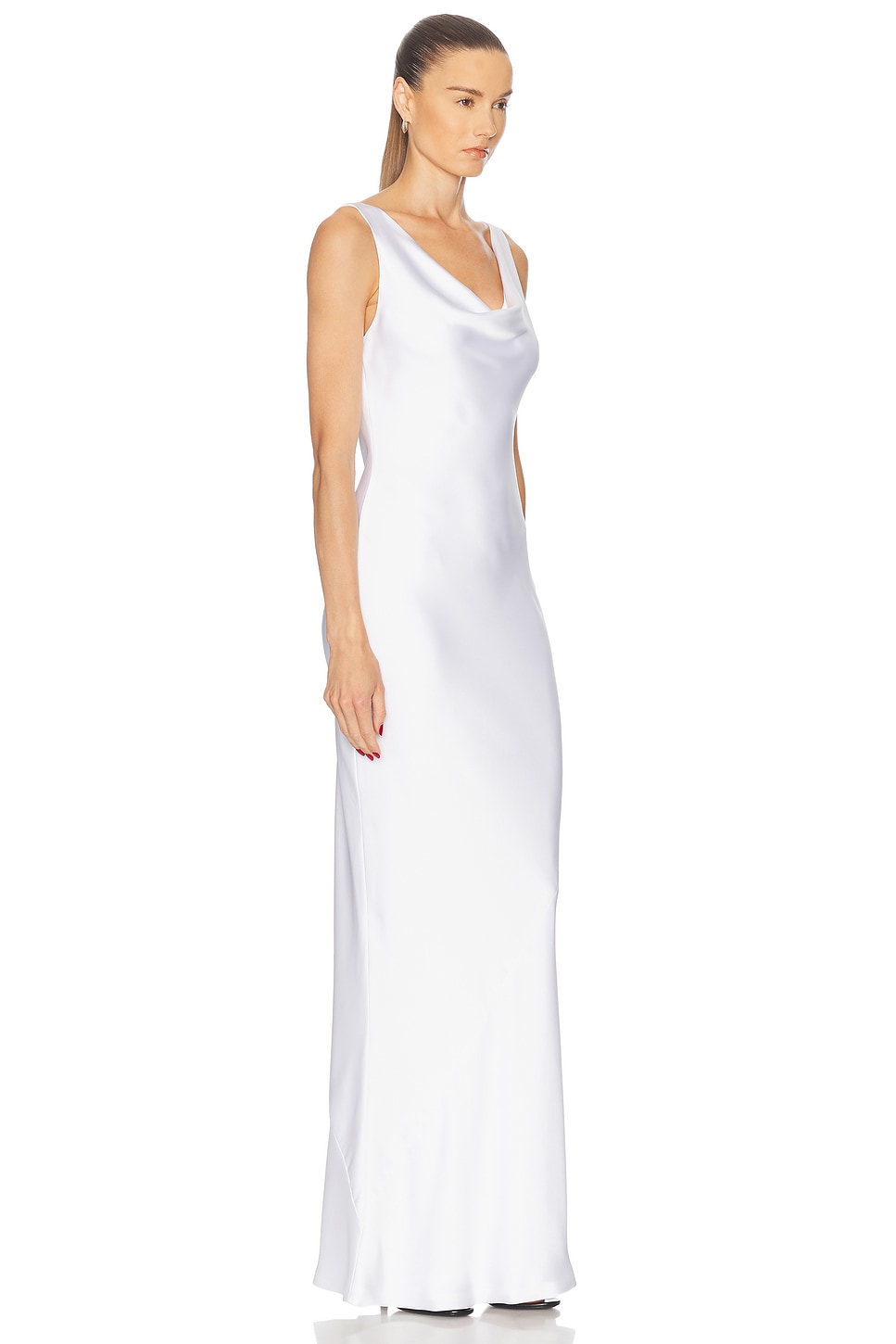 Norma Kamali Maria Satin Gown In Snow White