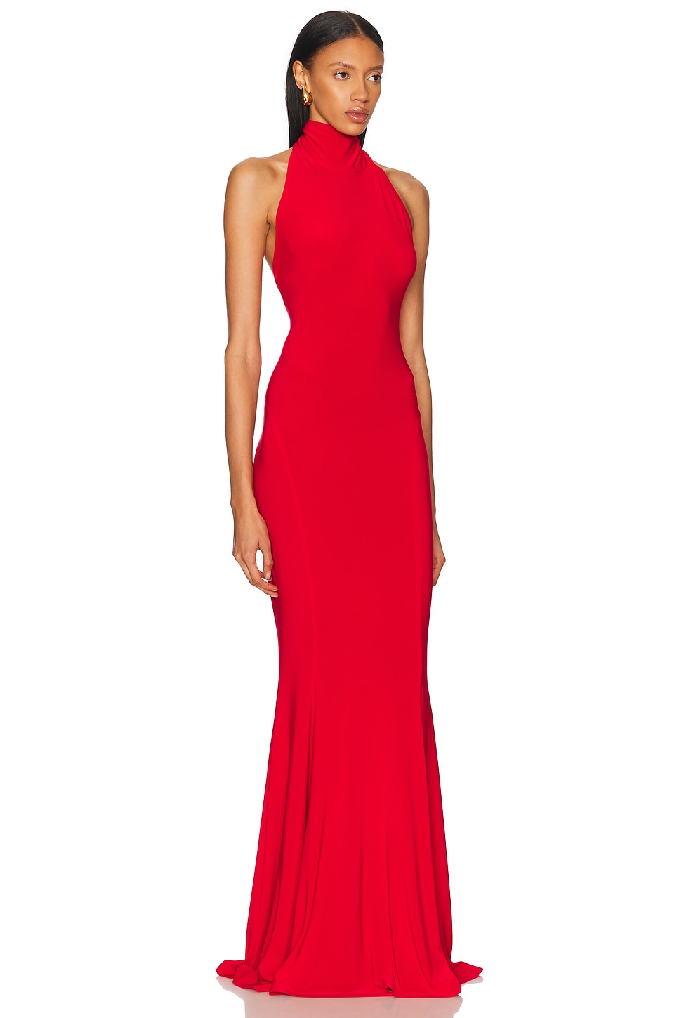 Norma Kamali For Fwrd Halter Turtle Fishtail Gown