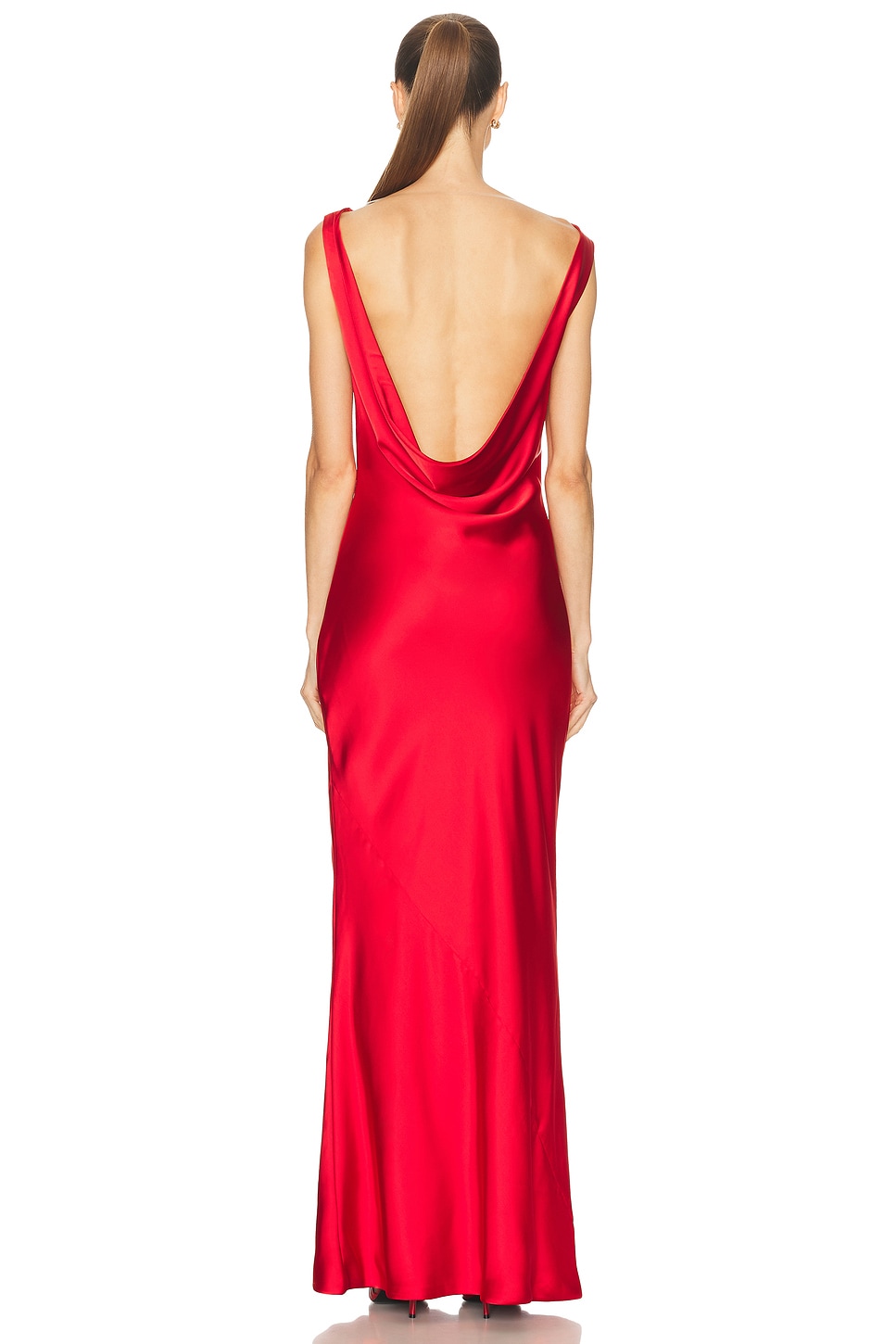 Sleeveless Low Back Drape Gown