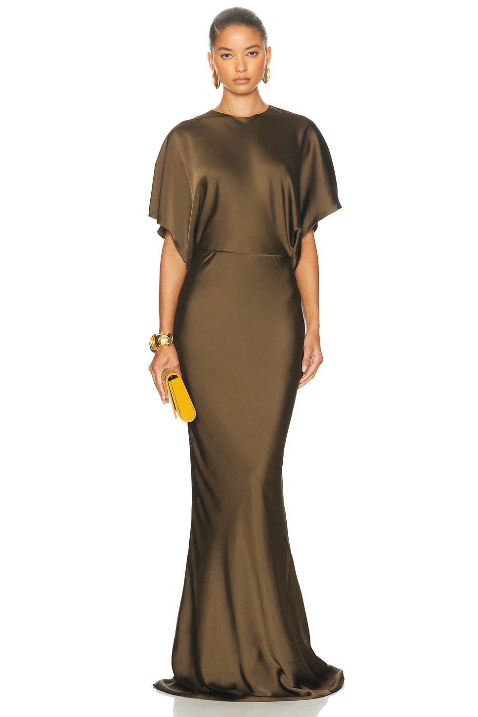Norma Kamali Reverse Obie Gown In Brown