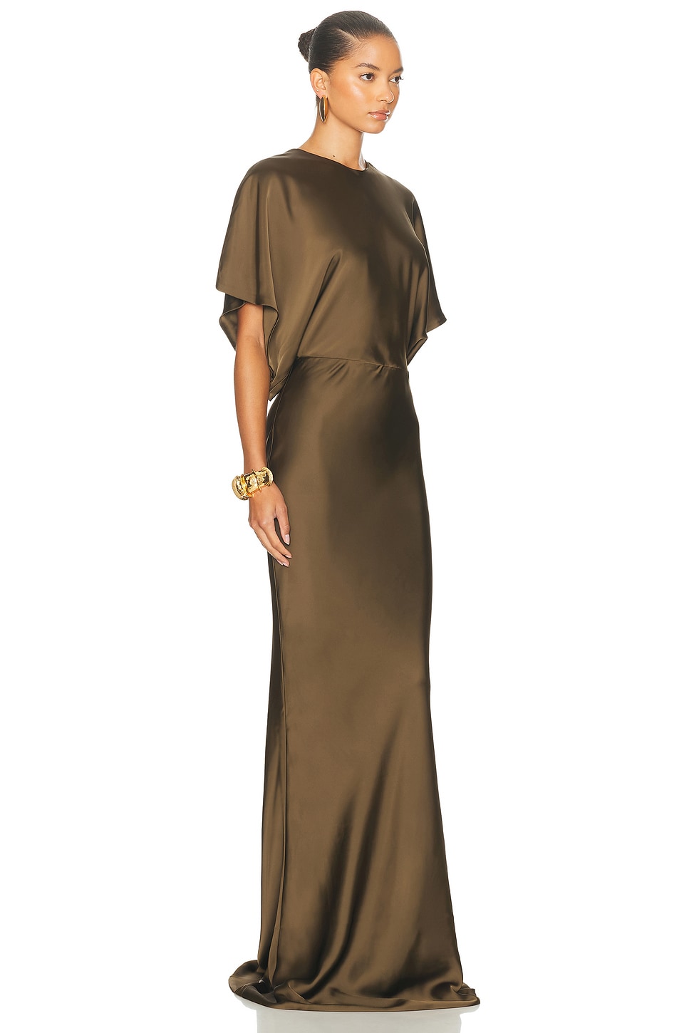 Norma Kamali Reverse Obie Gown In Brown
