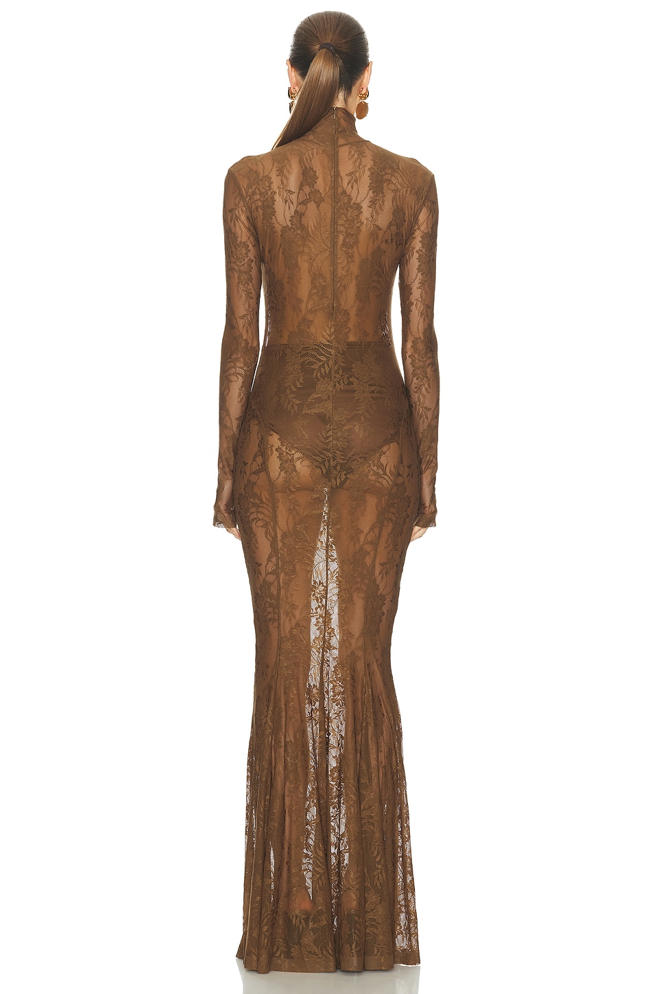 Norma Kamali for FWRD Long Sleeve Turtleneck Fishtail Gown thumbnail