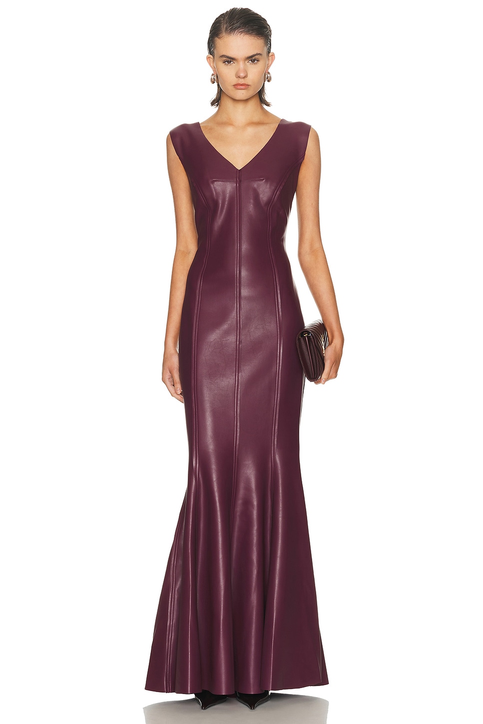 Image 1 of Norma Kamali Grace Fishtail Gown in Plum