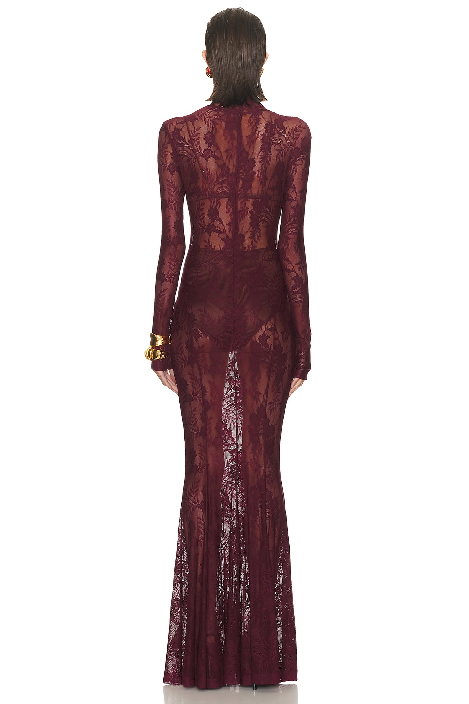 Norma Kamali - Long Sleeve Turtleneck Fishtail Gown | Plush