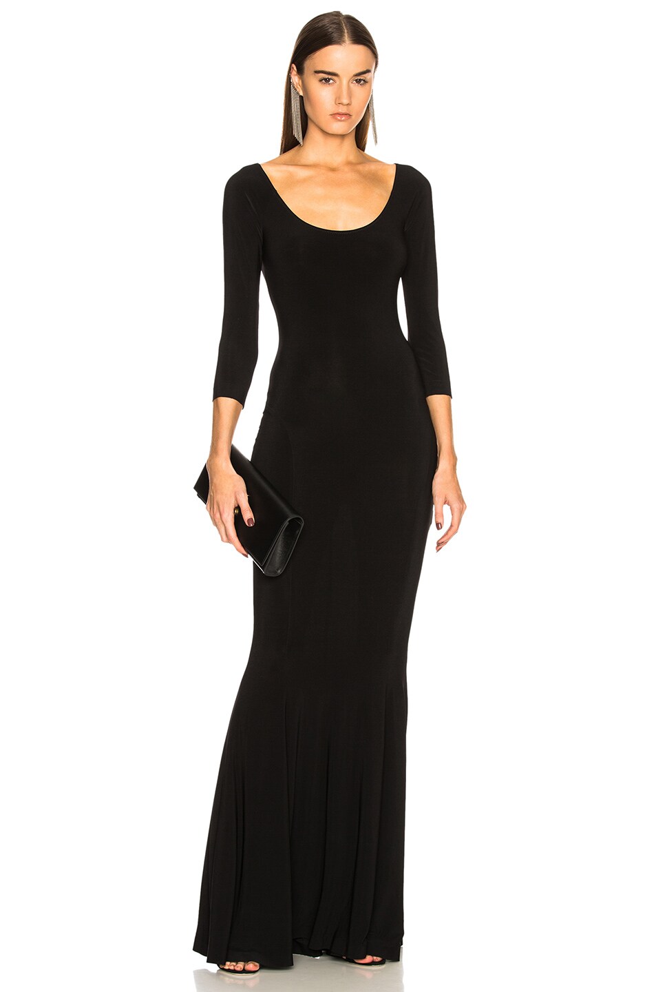 Image 1 of Norma Kamali Reversible Fishtail Dress in Black