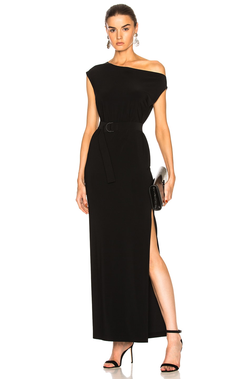 Image 1 of Norma Kamali Drop Shoulder Dress in Black