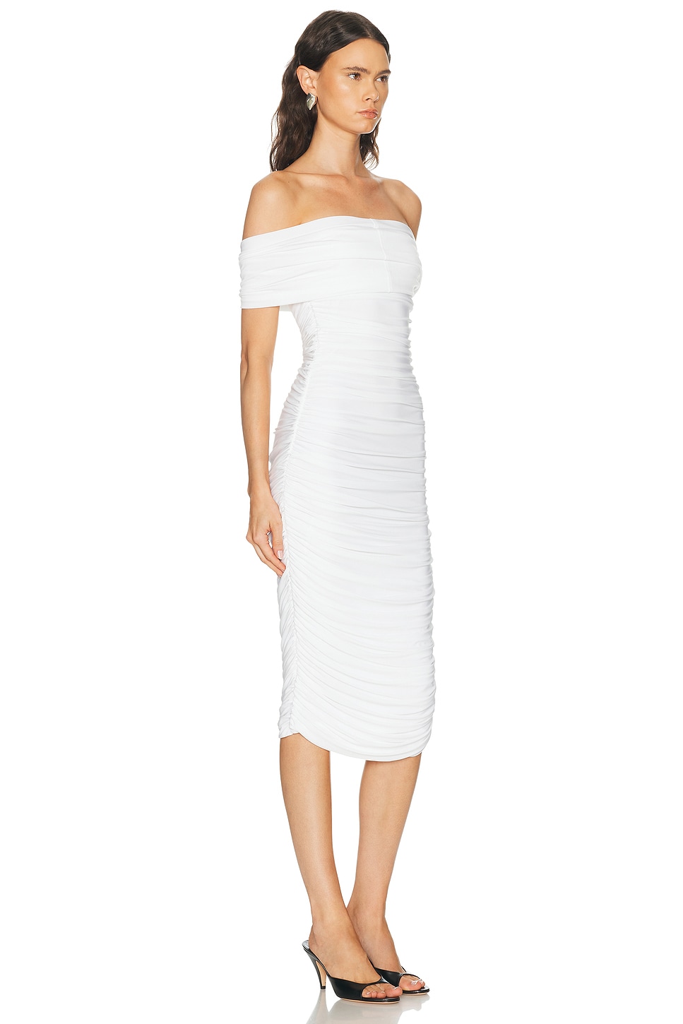 Norma Kamali Sleeveless Cowl Neck Side Shirred Dress | Thumbnail 5