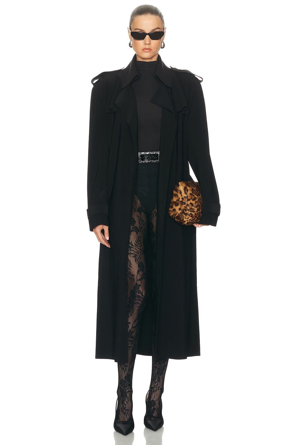 Image 1 of Norma Kamali Oversized Double Breasted Trench Coat in Black