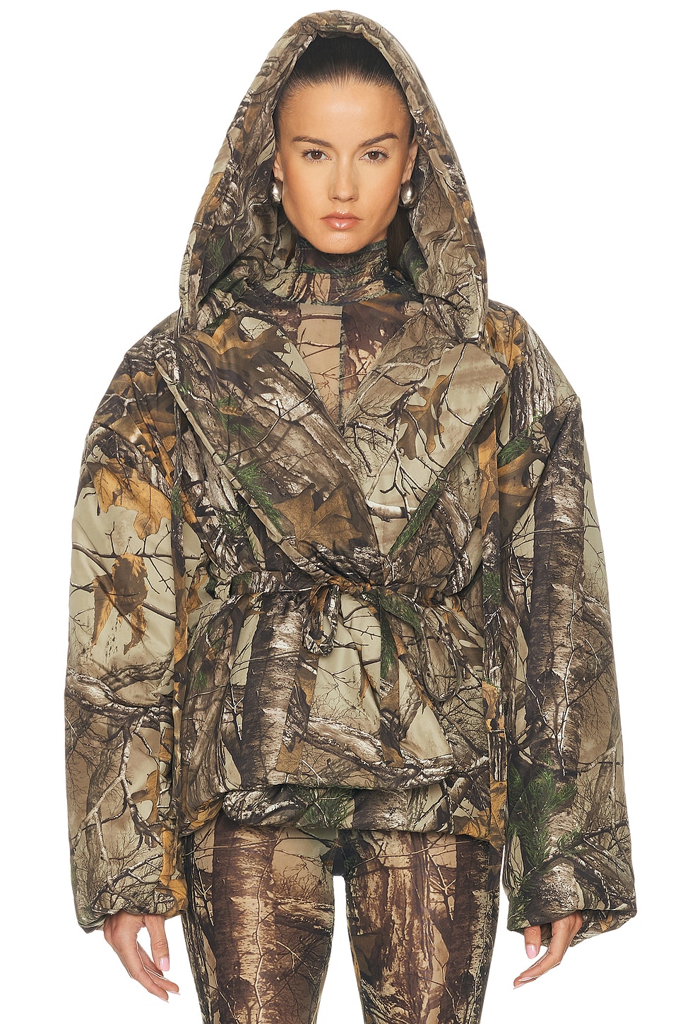 Norma Kamali Hooded Sleeping Bag Jacket In Green