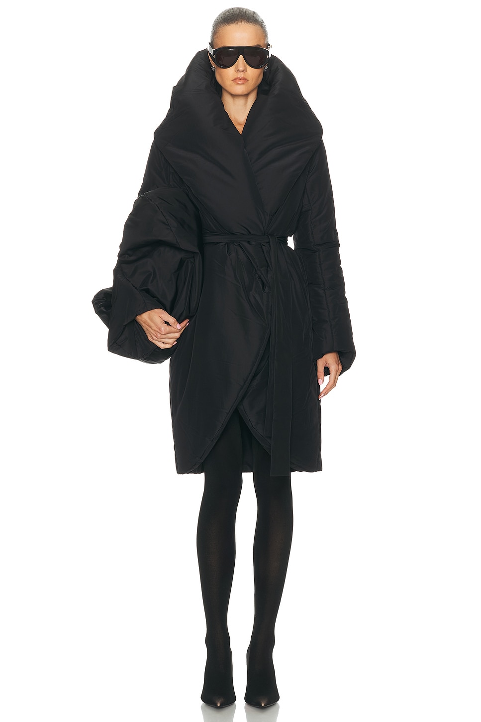 Image 1 of Norma Kamali Shawl Collar Sleeping Bag Coat in Black