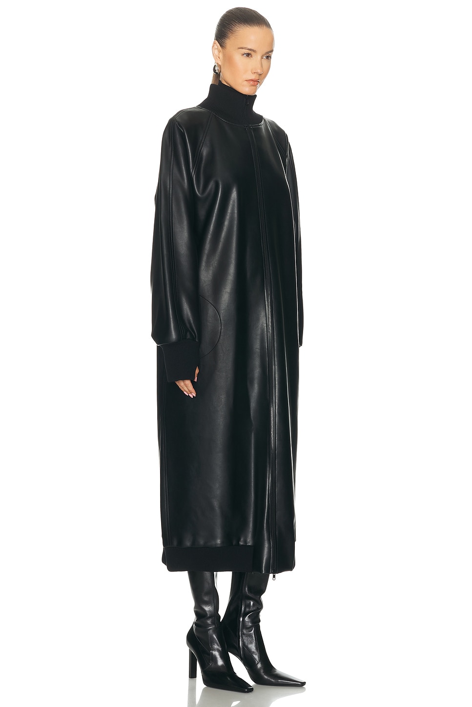 Norma Kamali Oversized Turtleneck Bomber Jacket In Black