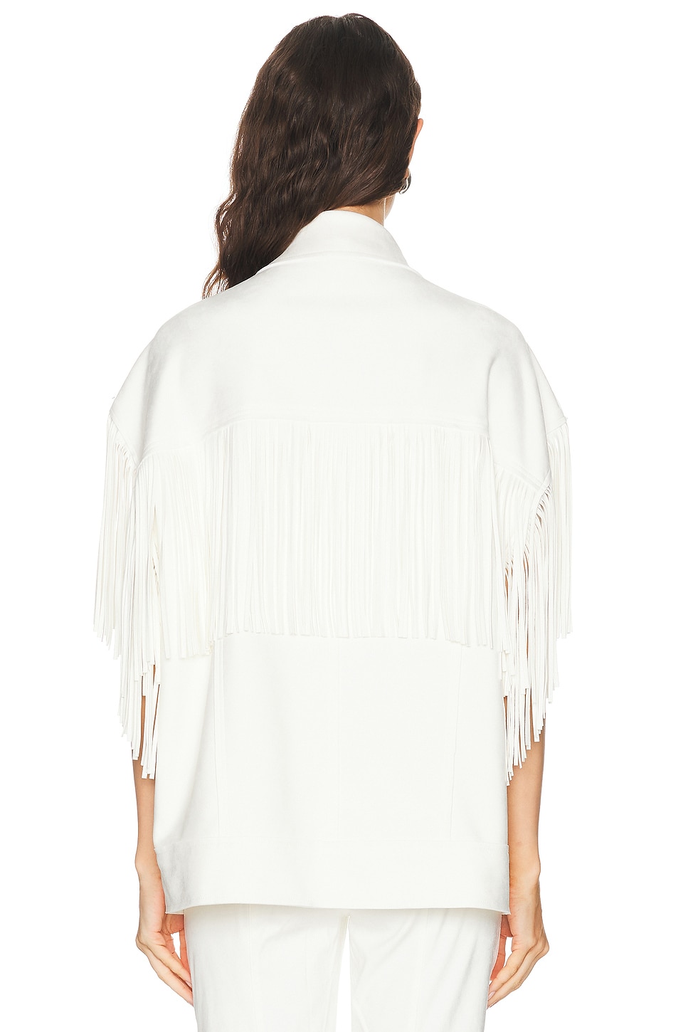 Norma Kamali Sleeveless Oversized Fringe Jacket | Thumbnail 3