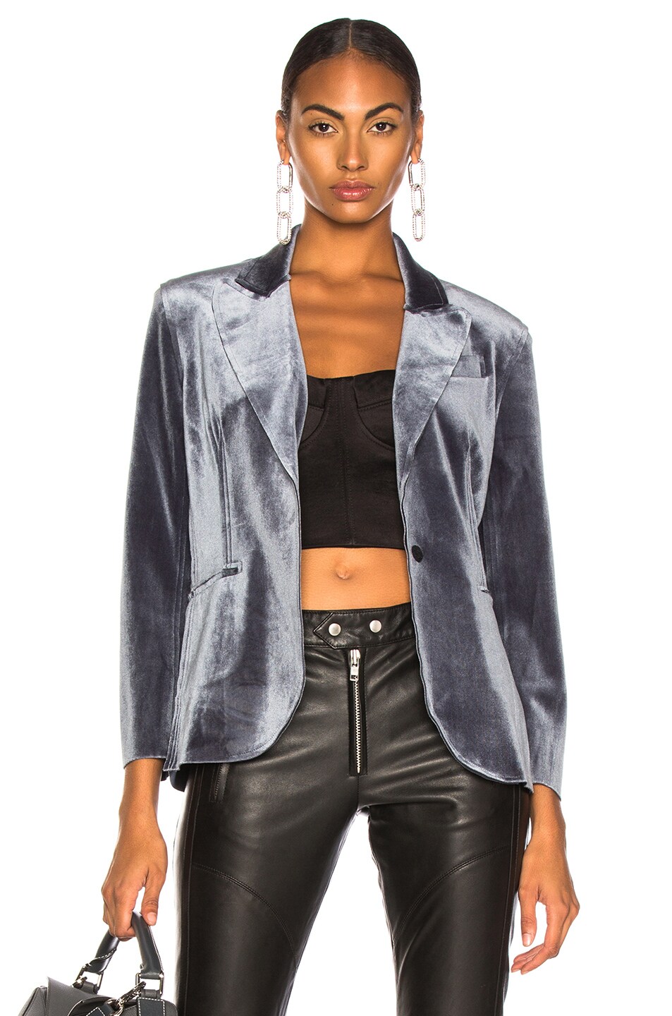 Image 1 of Norma Kamali Single Breasted Jacket in Pewter