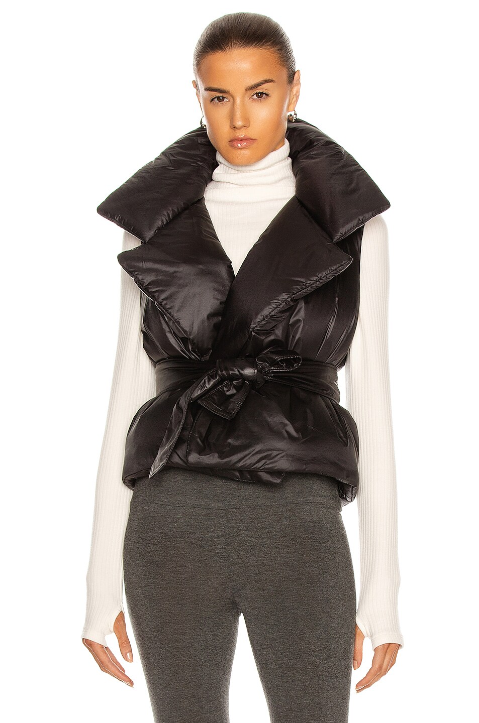 Image 1 of Norma Kamali Sleeveless Sleeping Bag Vest in Black