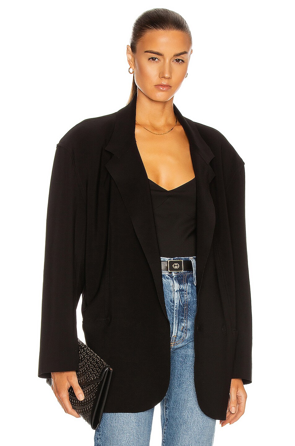 Image 1 of Norma Kamali Oversized Double Breasted Jacket in Black