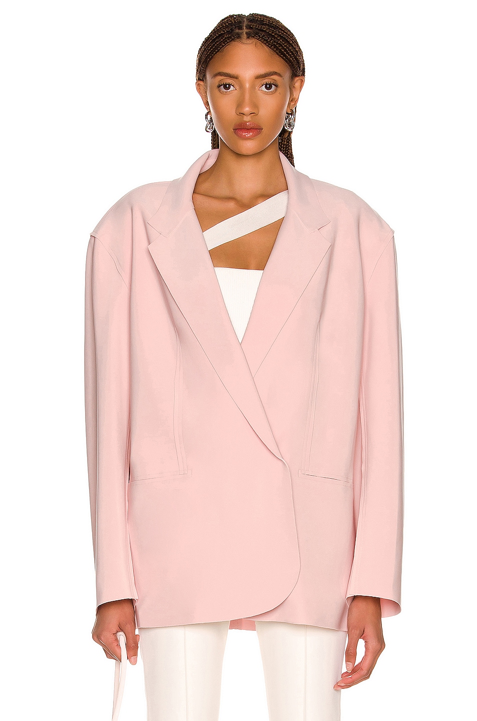 Norma Kamali Oversized Double Breasted Jacket in Blush | FWRD