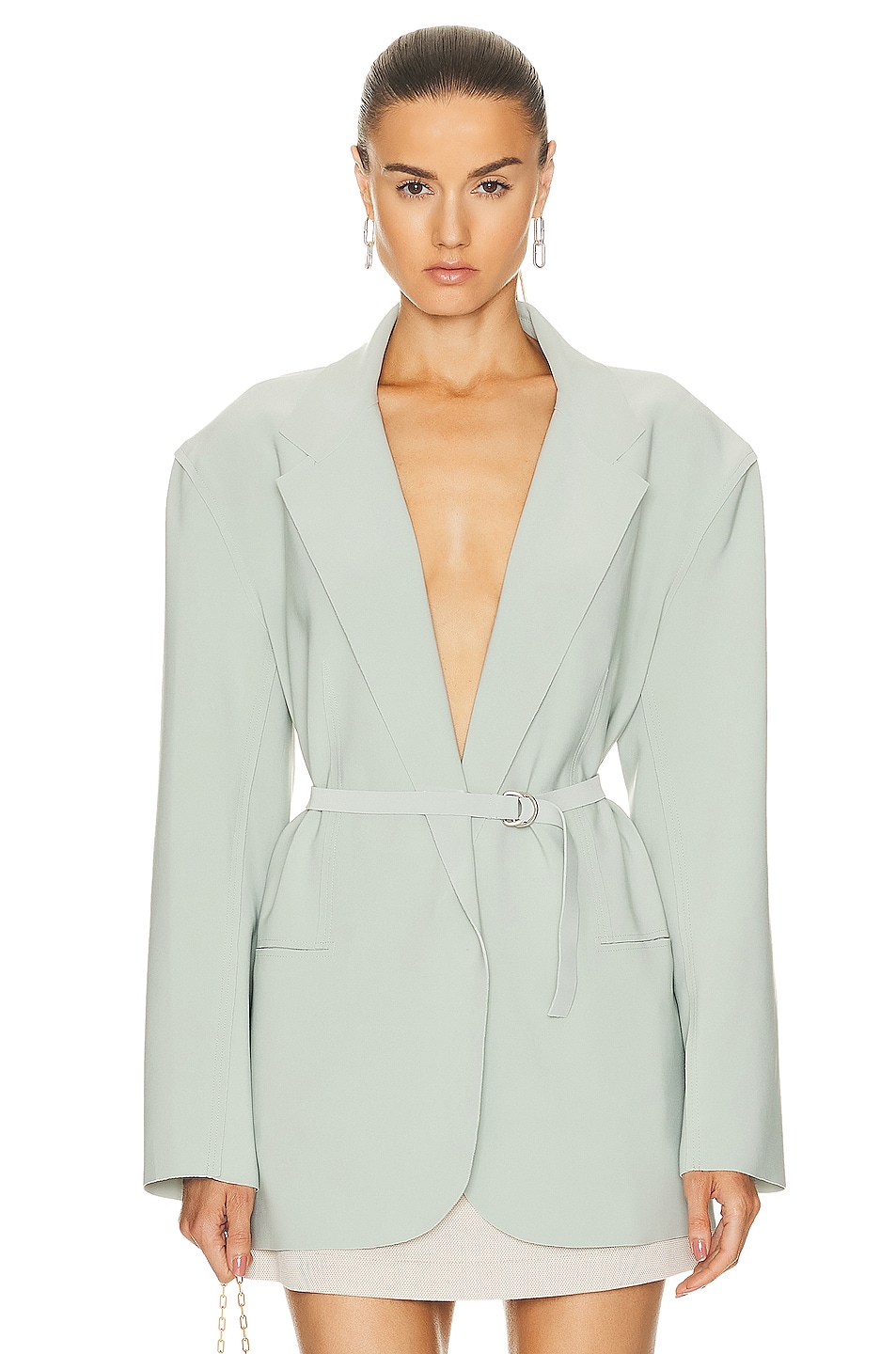 Image 1 of Norma Kamali Oversized Single Breasted Jacket in Dried Sage