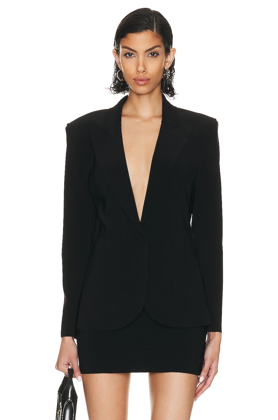 Image 1 of Norma Kamali Classic Single Breasted Jacket in BLACK