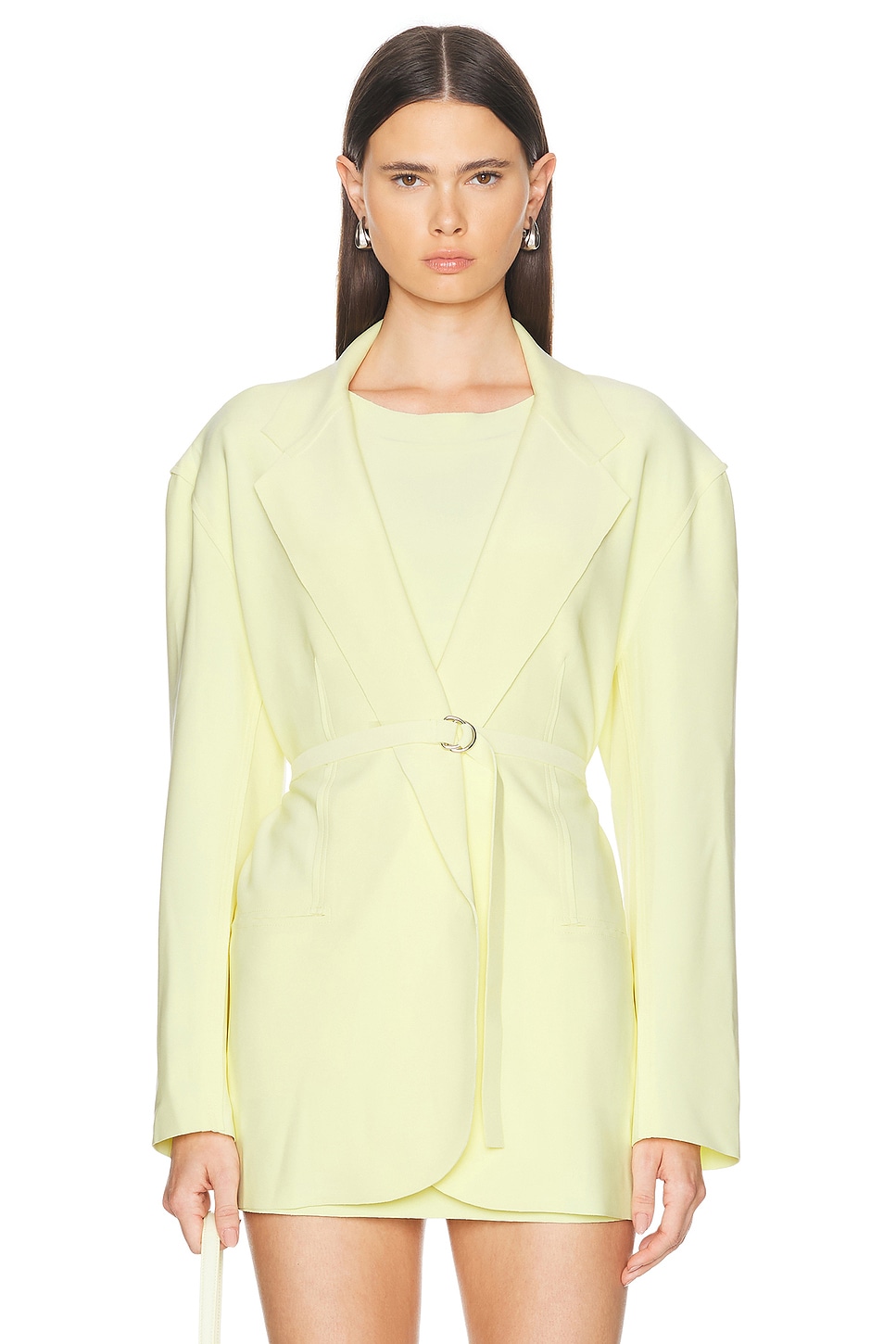 Image 1 of Norma Kamali Oversized Single Breasted Jacket in Butter Yellow