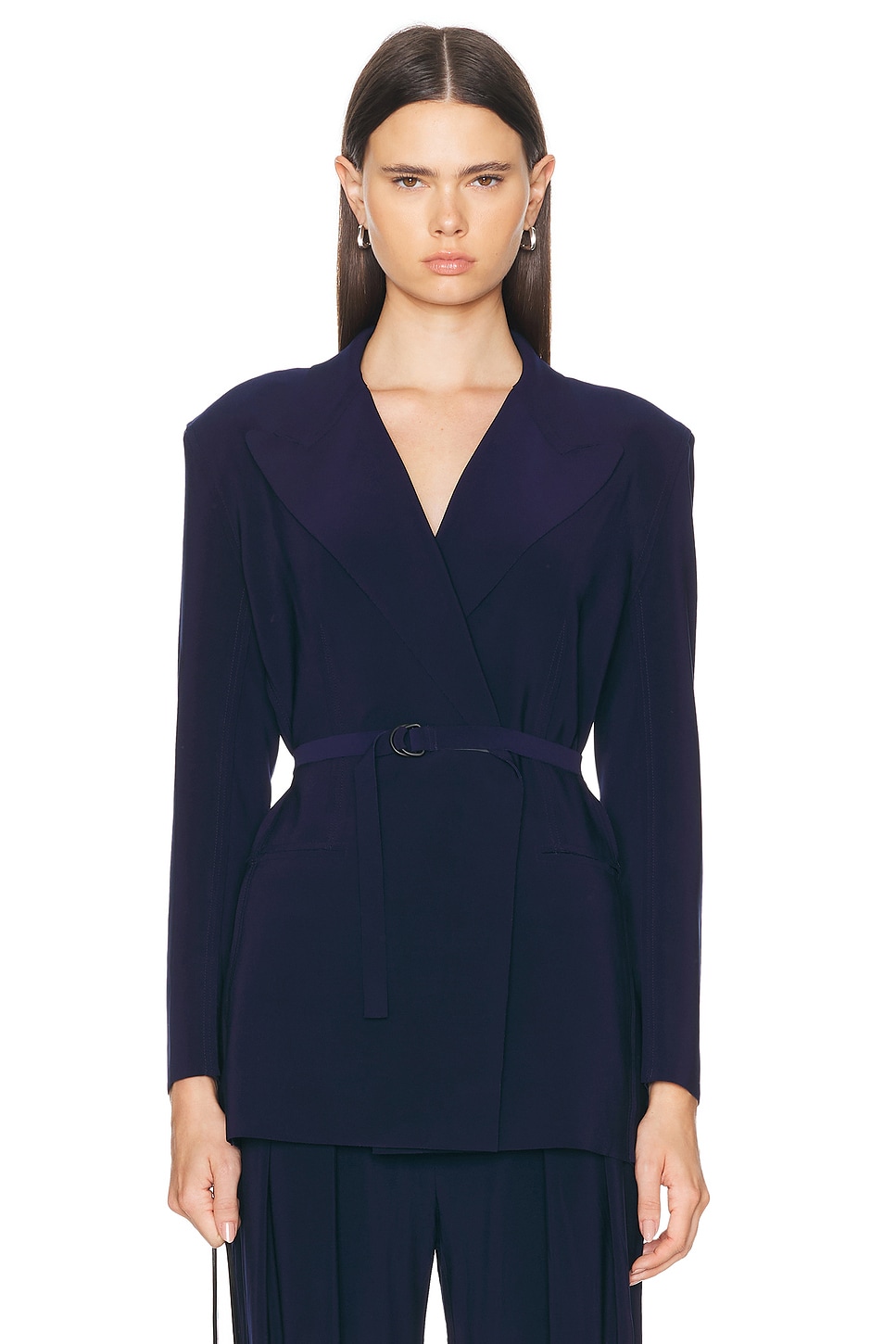 Image 1 of Norma Kamali Classic Double Breasted Jacket in True Navy