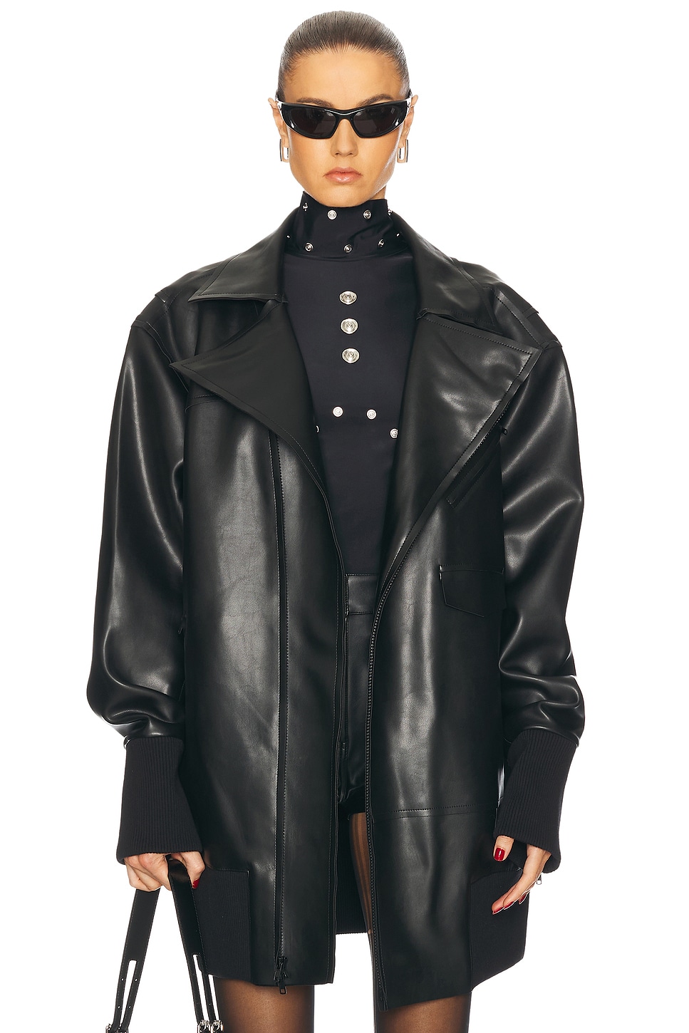 Image 1 of Norma Kamali Oversized Moto Jacket in Black