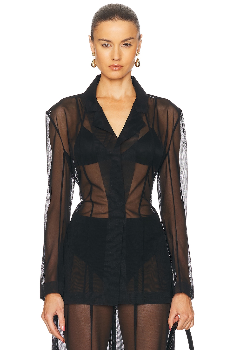 Shop Norma Kamali Classic Single Breasted Jacket In Black