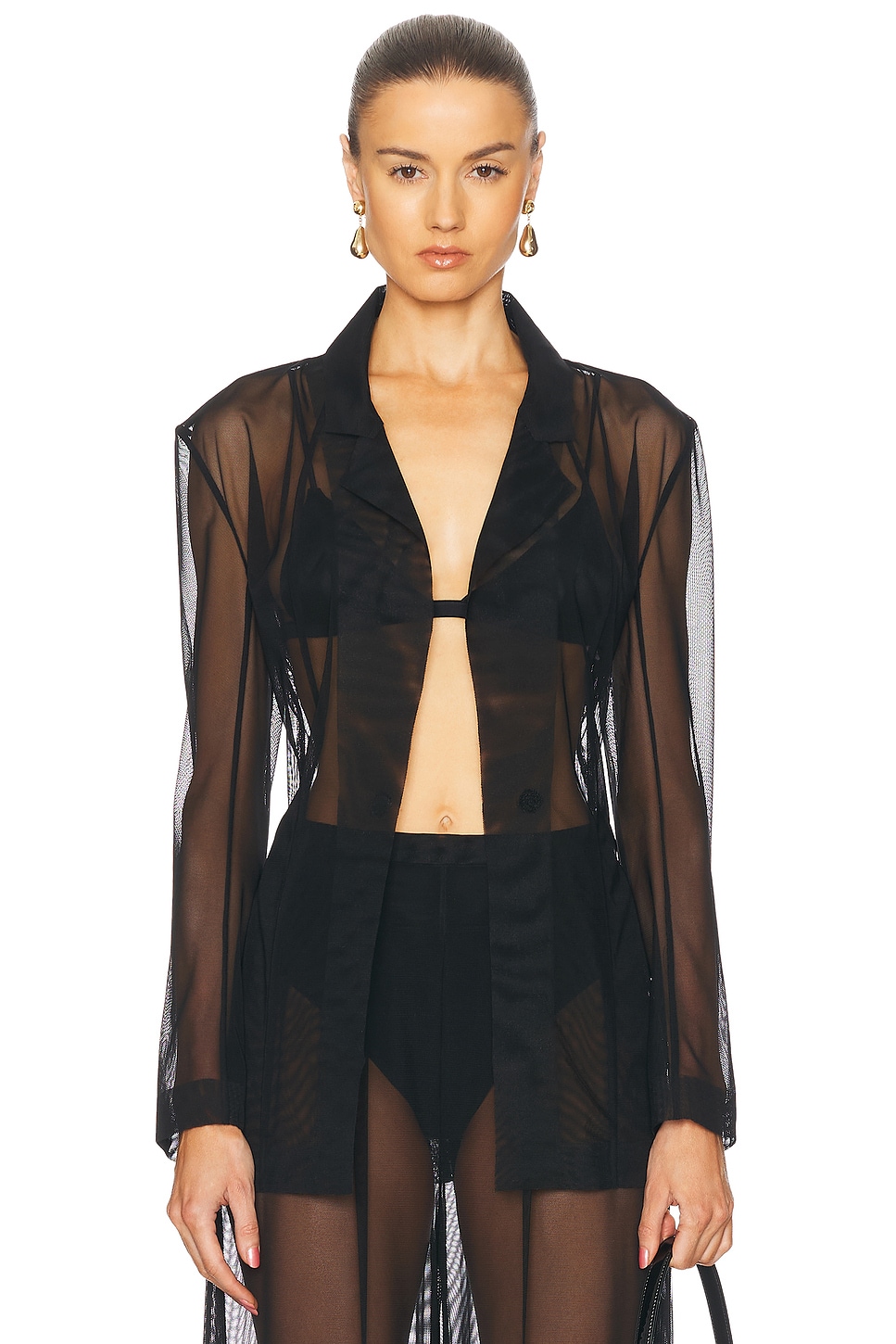 Shop Norma Kamali Classic Single Breasted Jacket In Black