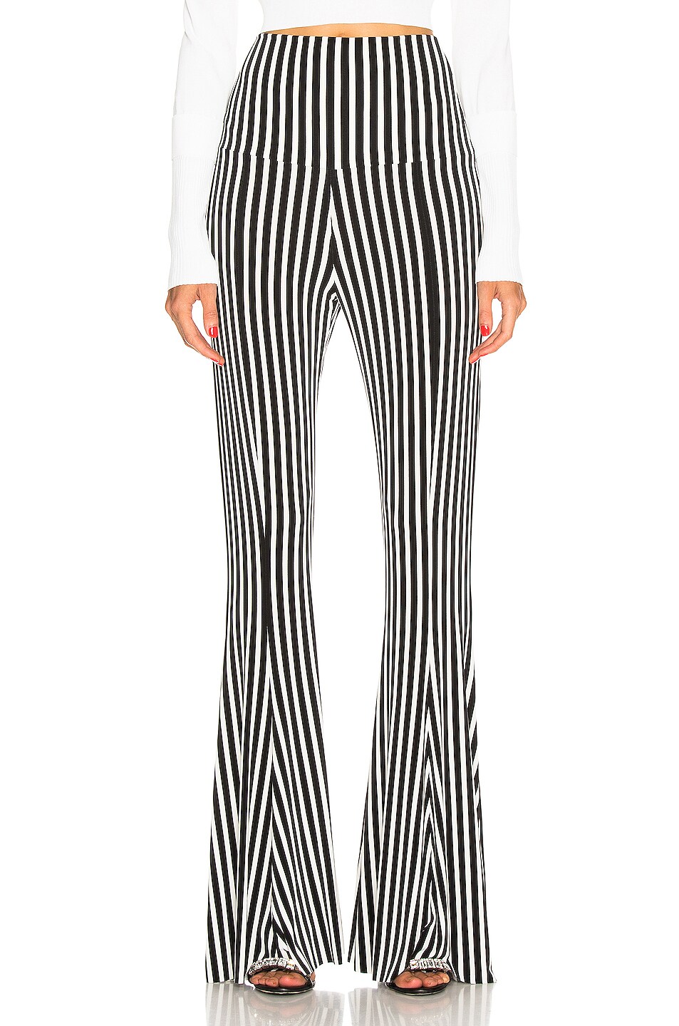 Image 1 of Norma Kamali Fishtail Pant in Uneven Stripe