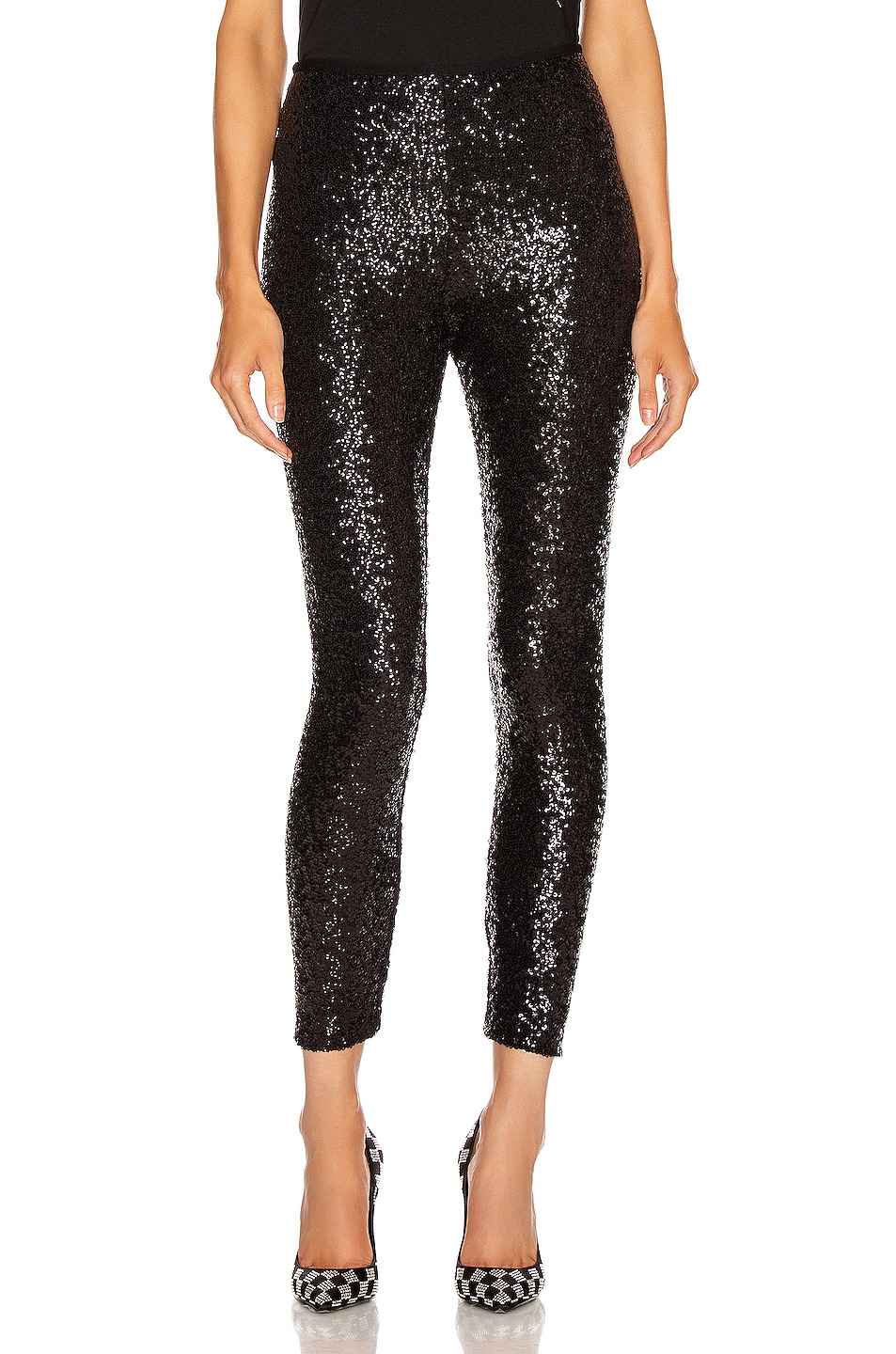Image 1 of Norma Kamali Overlapping Sequin Legging in Black