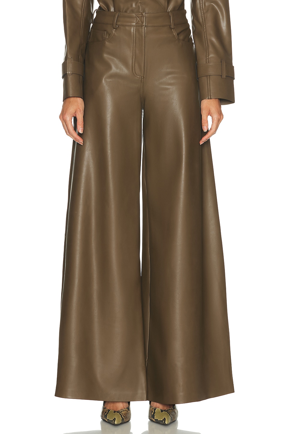 Norma Kamali Elephant Wide Leg Pant In Brown