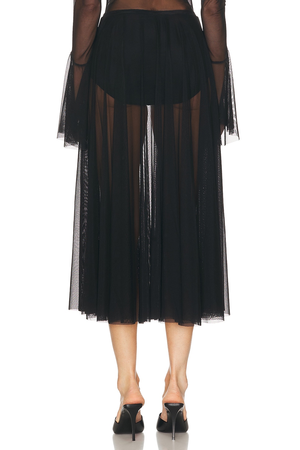 Norma Kamali Flared Midcalf Skirt With Panty