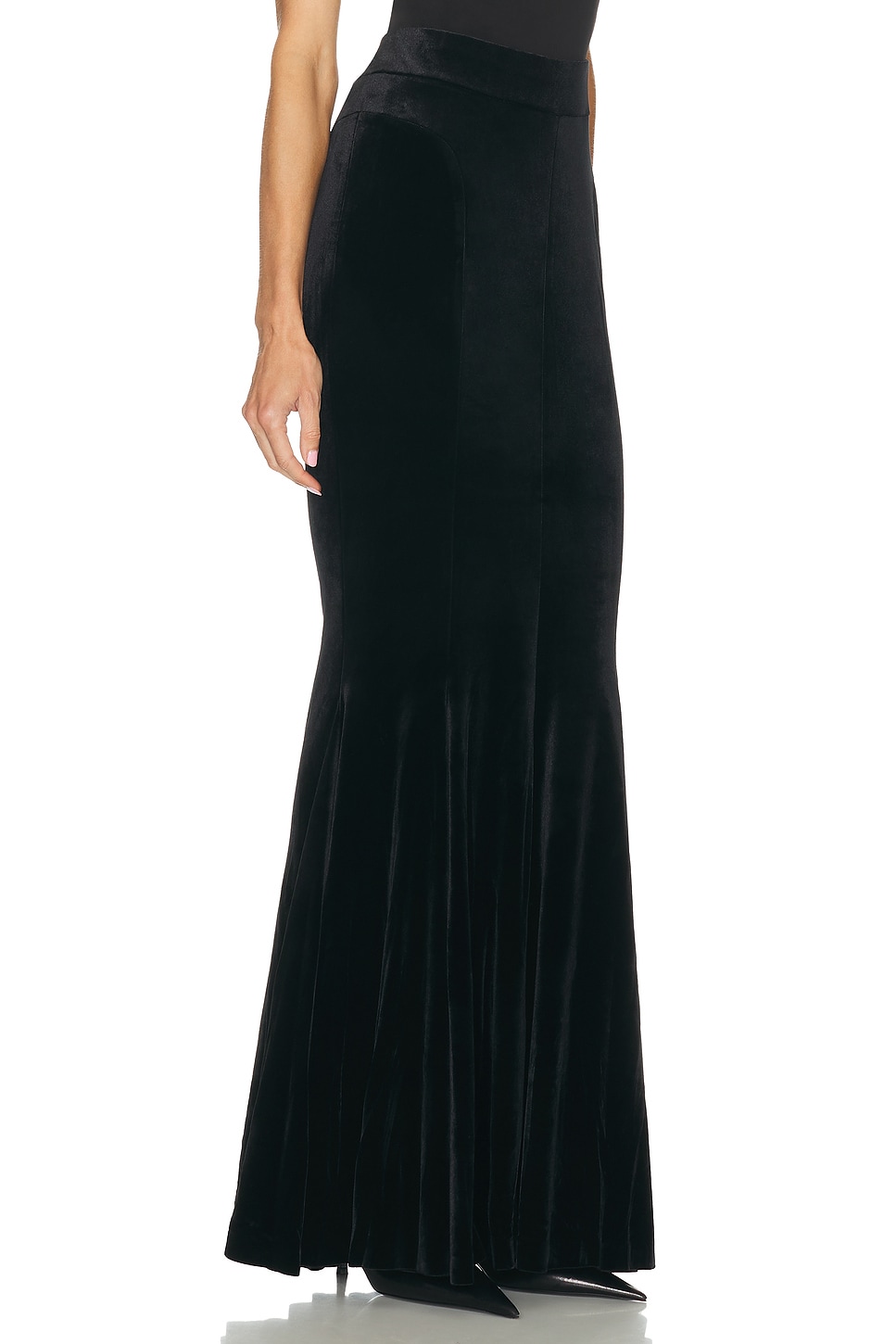 Norma Kamali Long Fishtail Skirt In Black