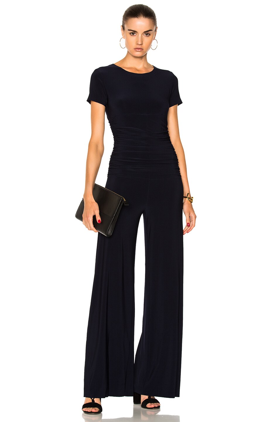 Image 1 of Norma Kamali Shirred Waist Jumpsuit in Midnight