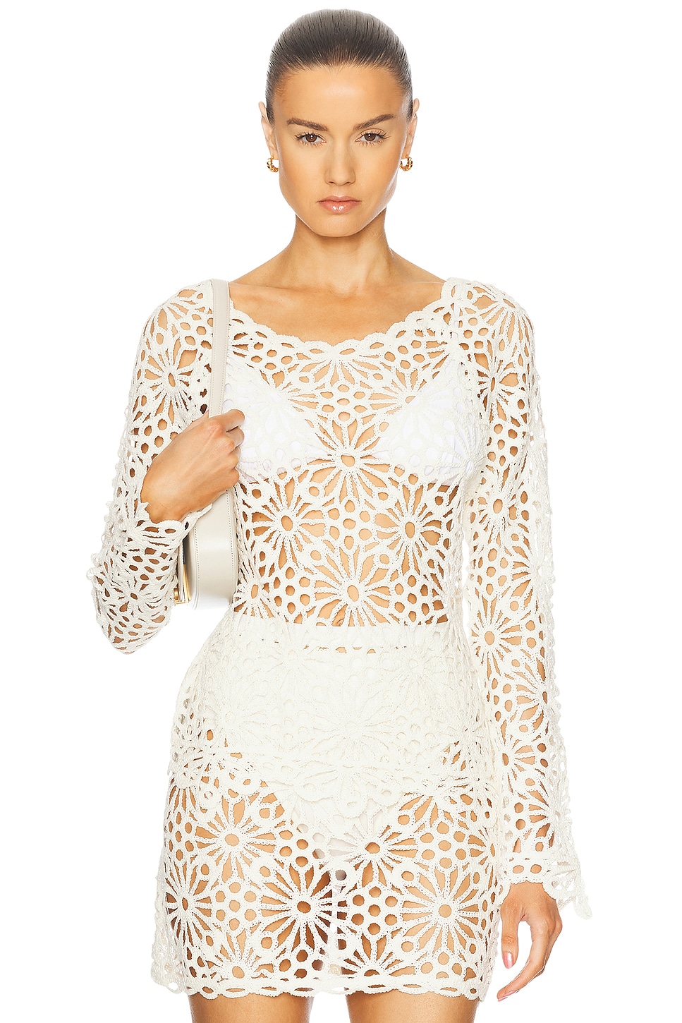 Image 1 of Norma Kamali Off Shoulder Raglan Top in Cream