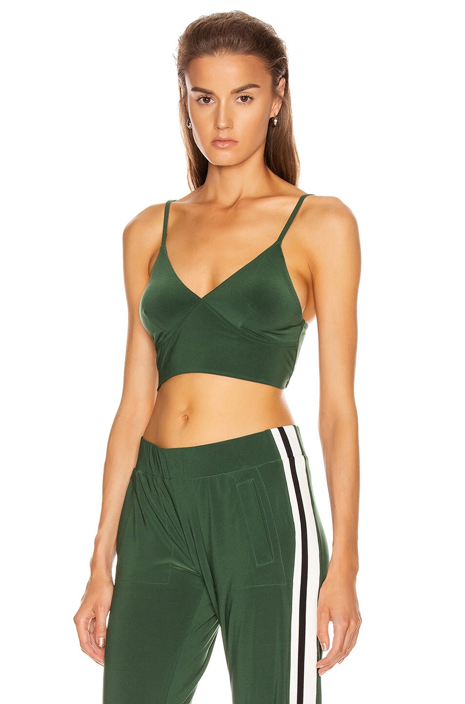 Image 1 of Norma Kamali Slip Bra Top in Forest Green