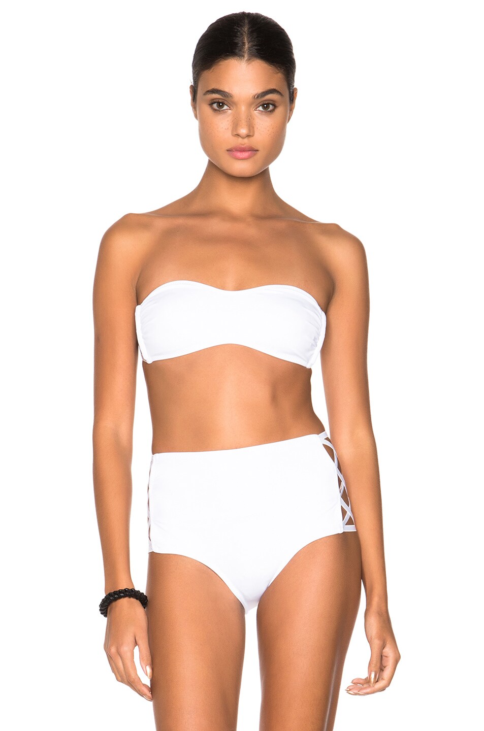 Image 1 of Norma Kamali Bandeau Side X's Bikini Top in White