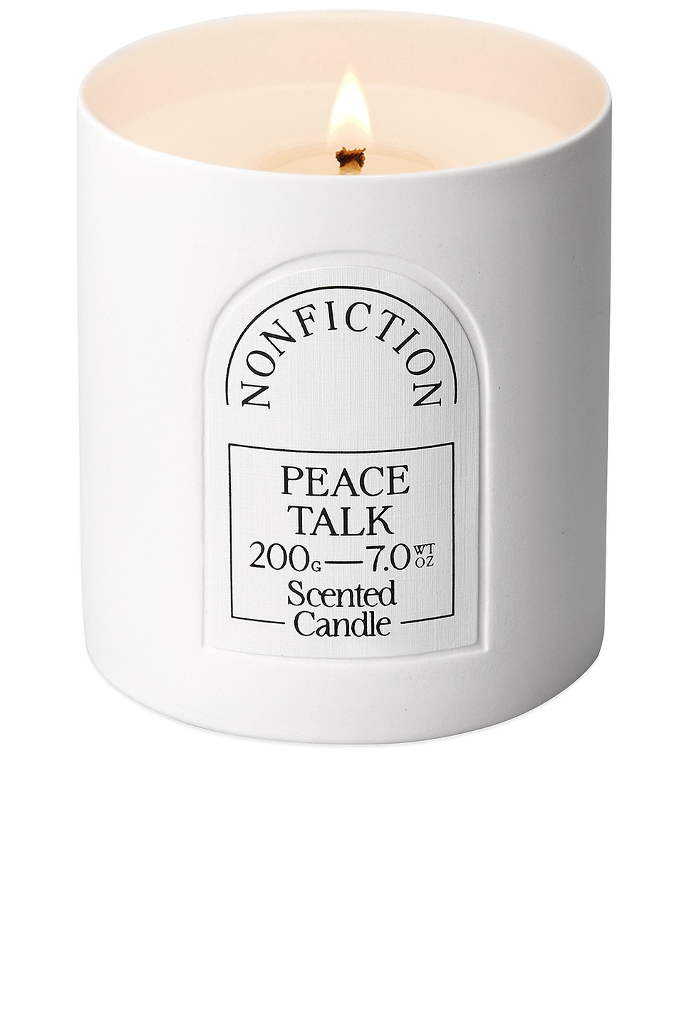 Nonfiction Peace Talk Scented Candle In White