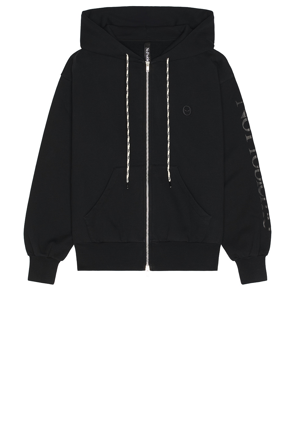 Alien-O Zip Through Hoodie in Black