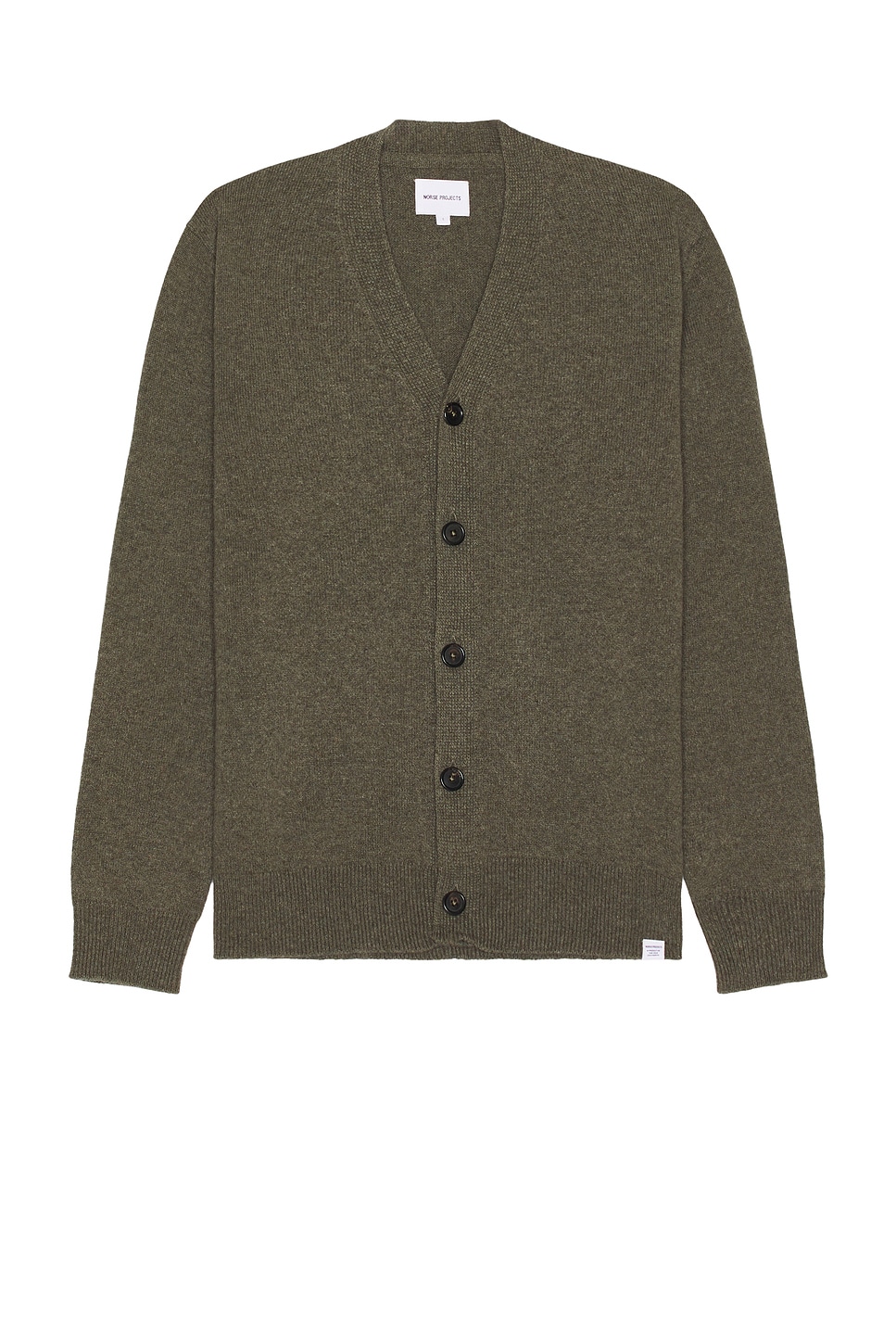 Image 1 of Norse Projects Adam Merino Lambswool Cardigan in Ivy Green