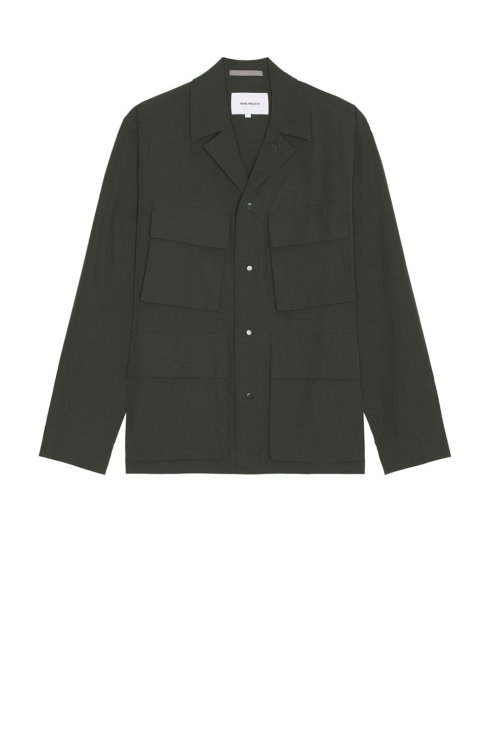 Image 1 of Norse Projects Mads Travel Light Overshirt in Black Olive