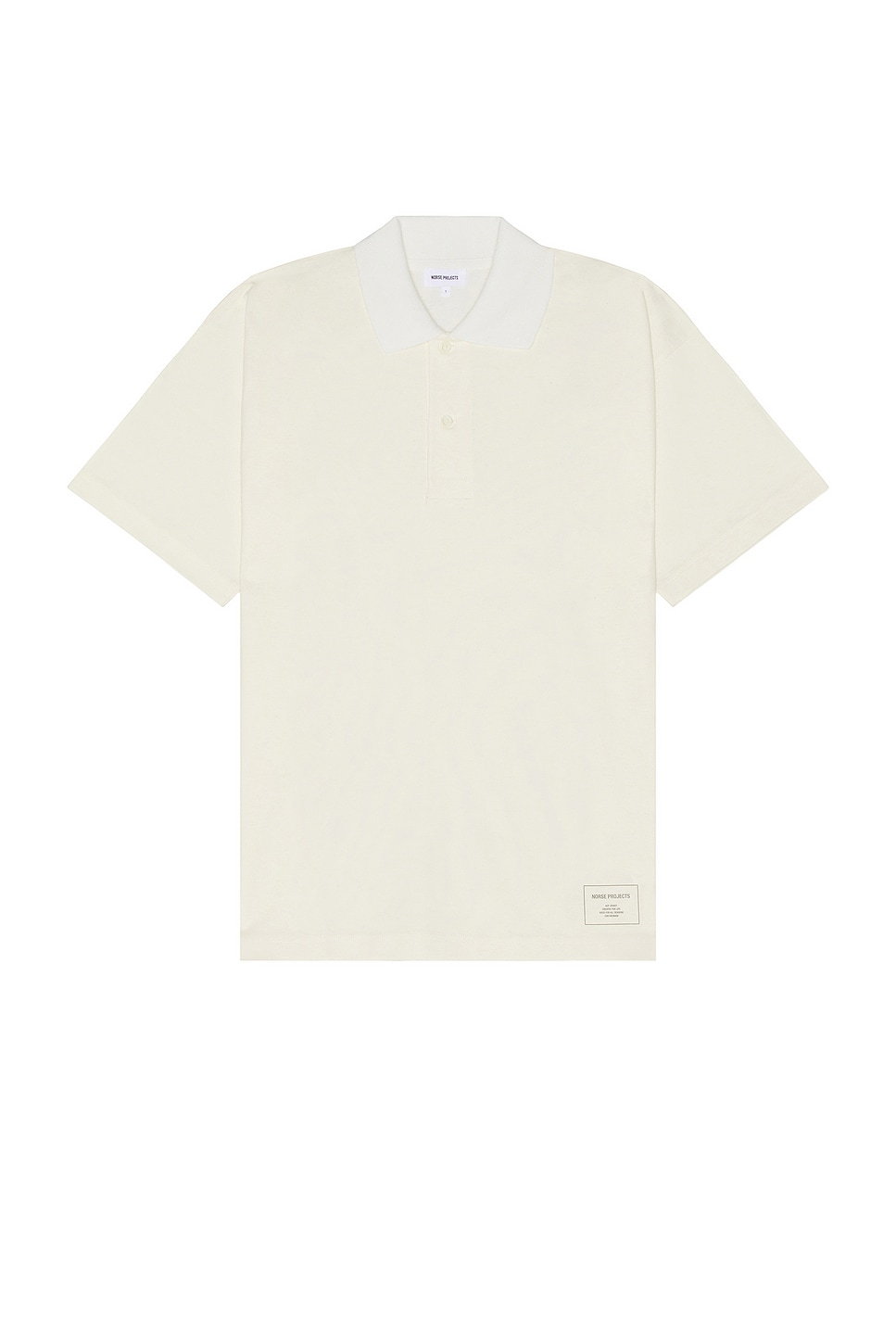 Image 1 of Norse Projects Espen Loose Printed Short Sleeve Polo in Ecru