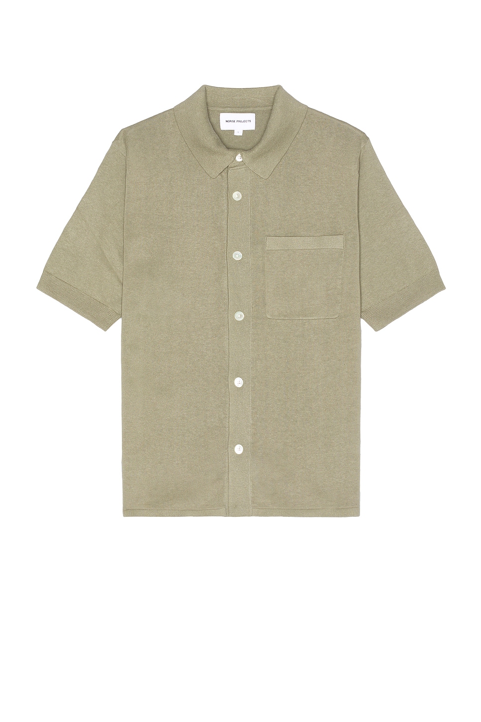 Image 1 of Norse Projects Rollo Cotton Linen Short Sleeve Shirt in Clay
