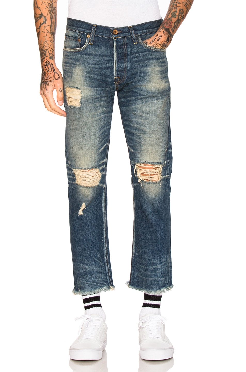 Image 1 of NSF Romi Jeans in Dark Harlan Destroyed