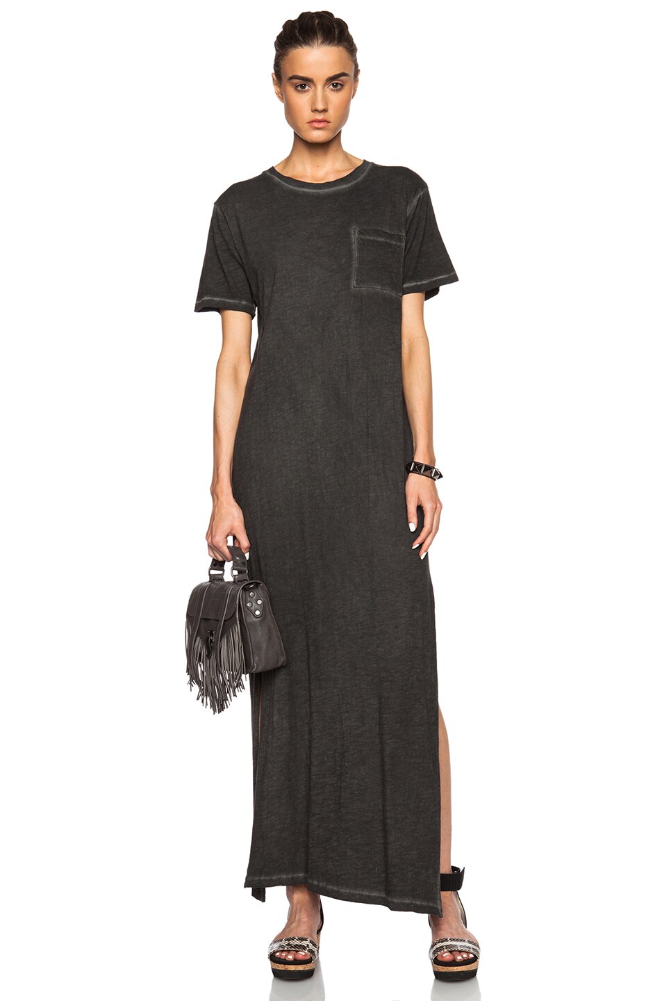 Image 1 of NSF Waylon Dress in Oil Wash Black