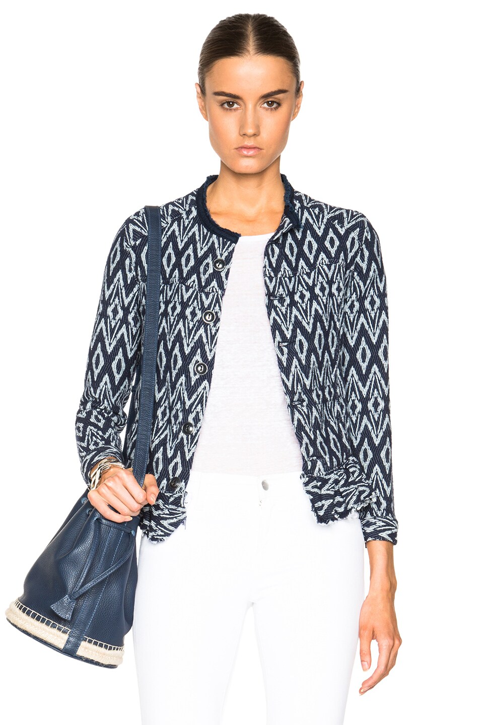 Image 1 of NSF Shaw Jacket in Navy & White